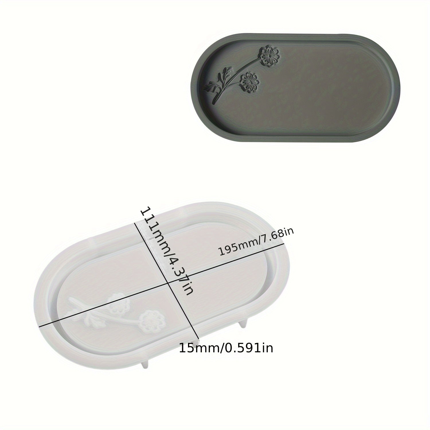 Concrete Printed Dish Tray Storage Silicone Mold DIY Gypsum Cement