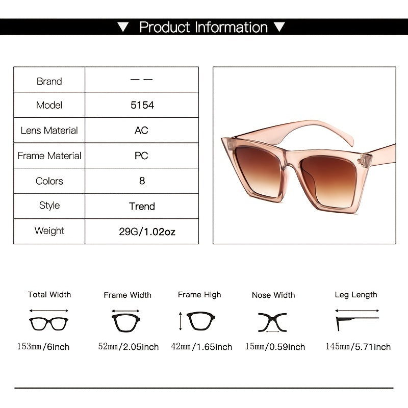 Vintage Oversized Cat Eye Y2K Gradient Sunglasses Women