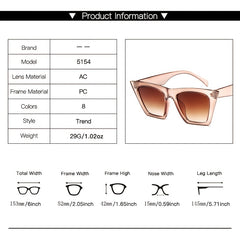 Vintage Oversized Cat Eye Y2K Gradient Sunglasses Women