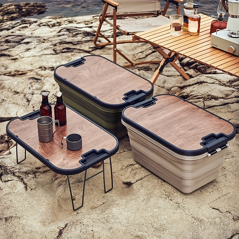 Outdoor Storage Box Wooden Lid Functional Organizing