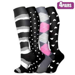 6 Pairs Compression Sock 15-20 mmHg Knee High