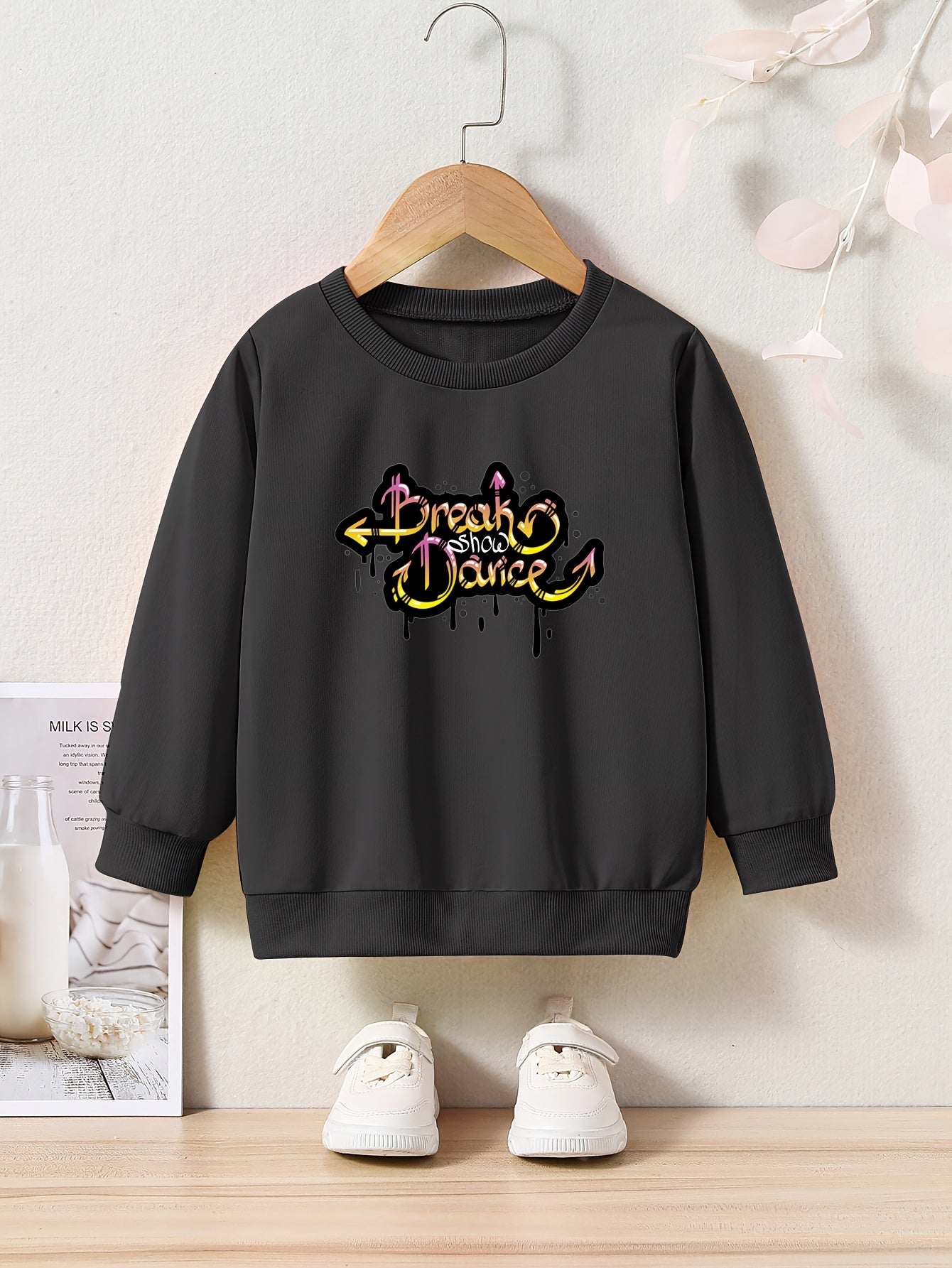 OERYUI Toddler Kids Cartoon Letter Print Long Sleeve Sweatshirt Top
