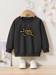 OERYUI Toddler Kids Cartoon Letter Print Long Sleeve Sweatshirt Top