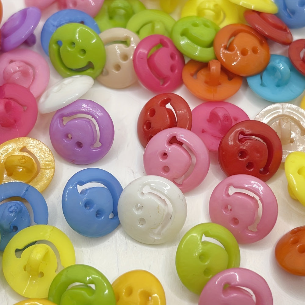 50pcs 15mm Mix Smile Face Plastic Buttons Sewing Clothing Accessories