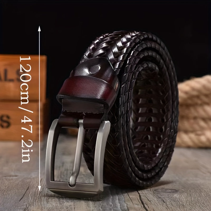 Vintage Handwoven Needle Buckle Belt For Men