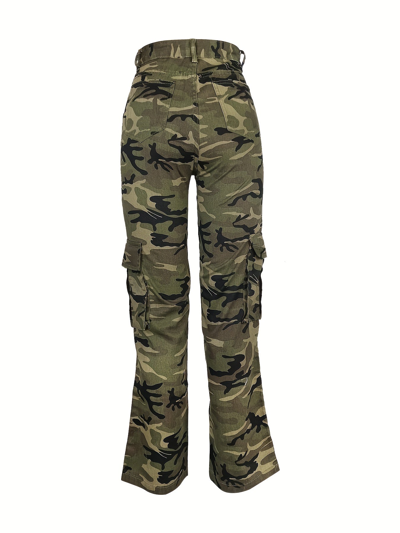 Camo Cargo Pants Loose Fit Wide Leg Denim Trousers Y2K Vintage Style