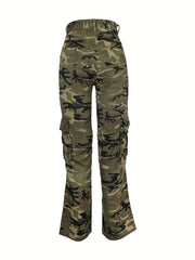 Camo Cargo Pants Loose Fit Wide Leg Denim Trousers Y2K Vintage Style