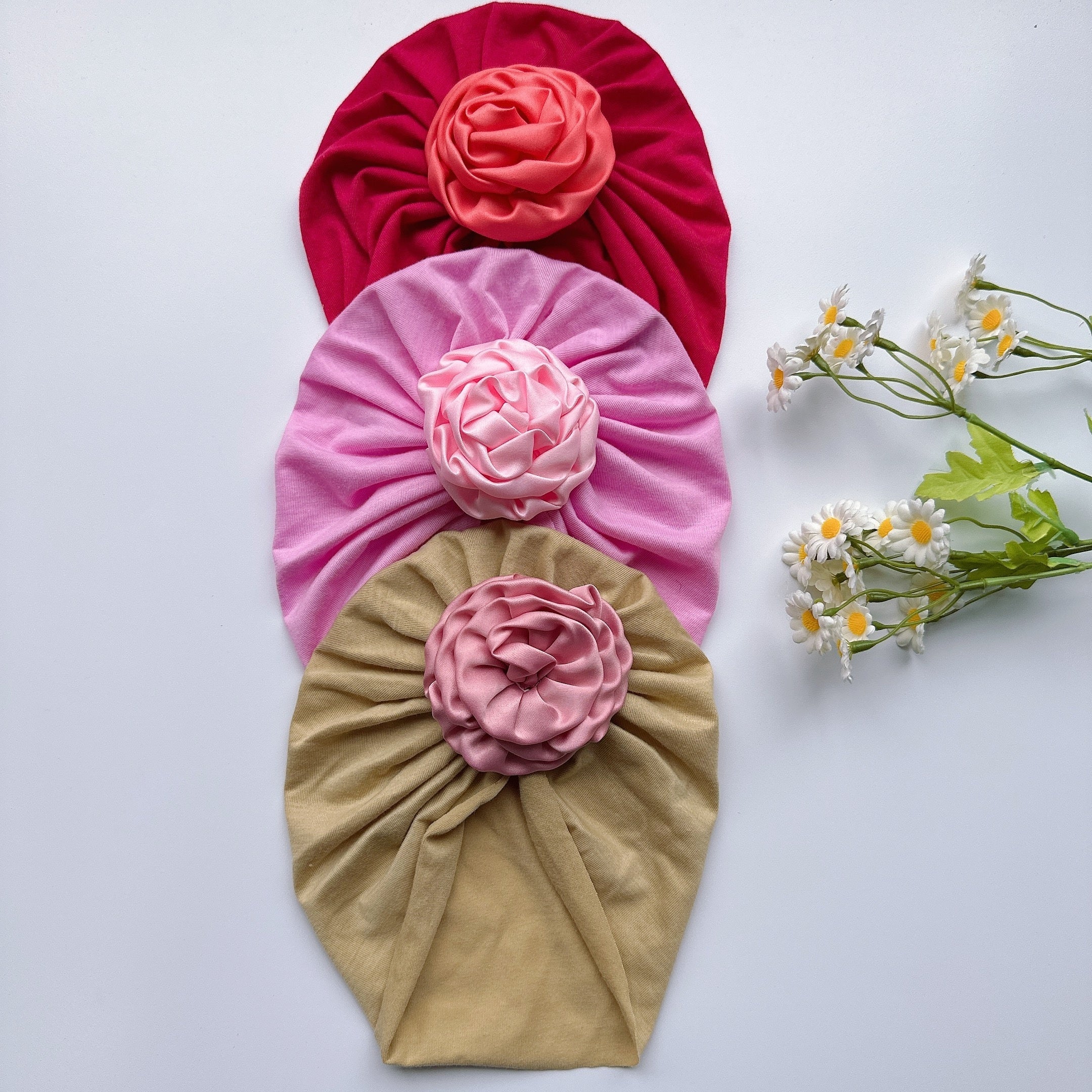 Baby Girls Flower Decor Turban Soft Hair Wrap Headband