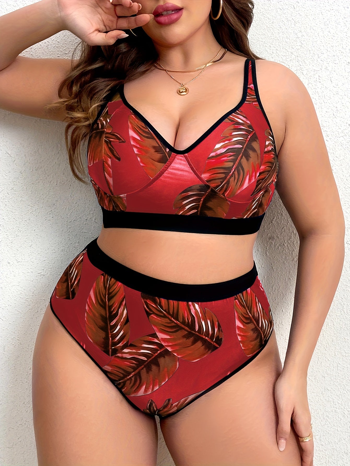 Tropical Print Longline Bra & Panty Set
