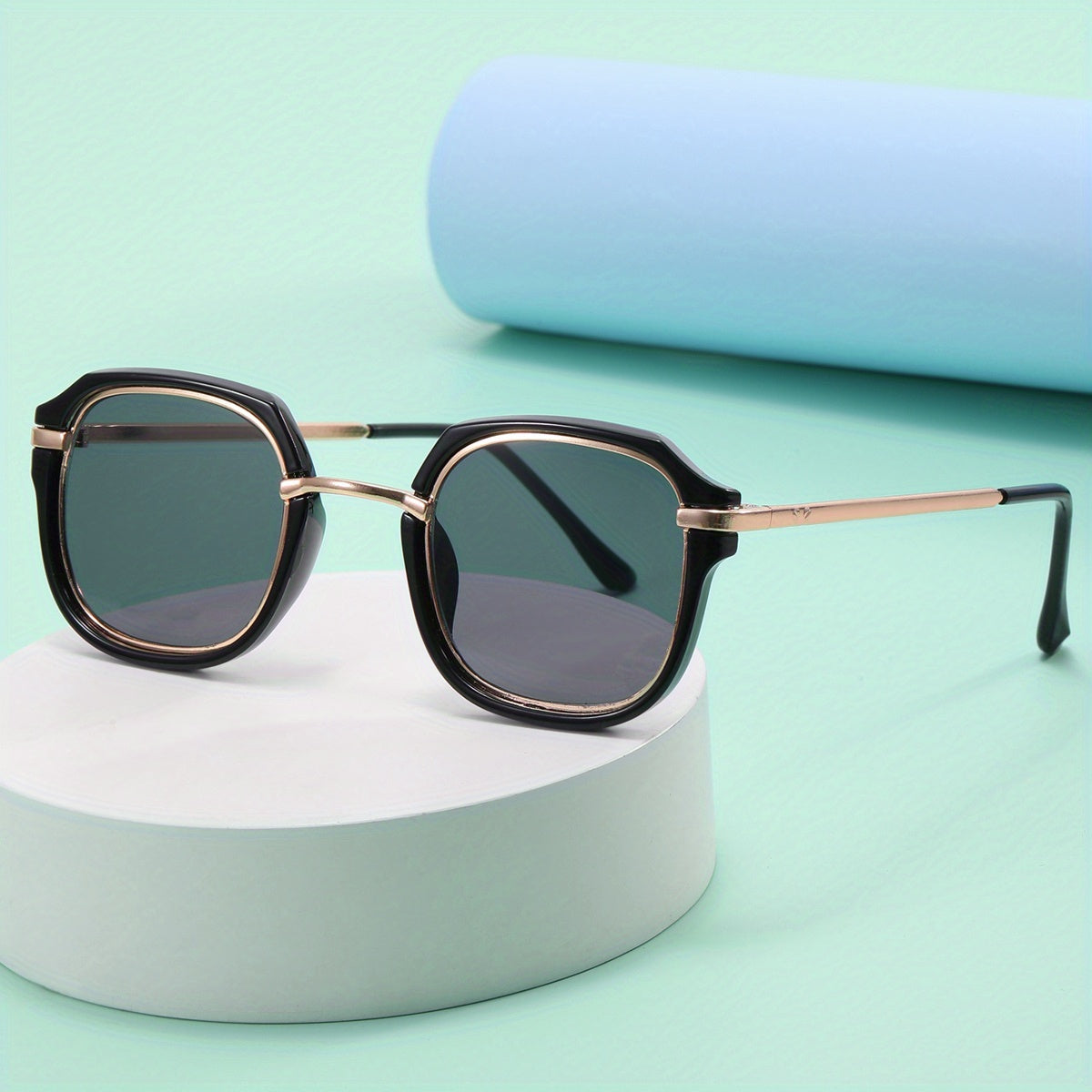Kids Metal Square Frame Sunglasses UV Protection