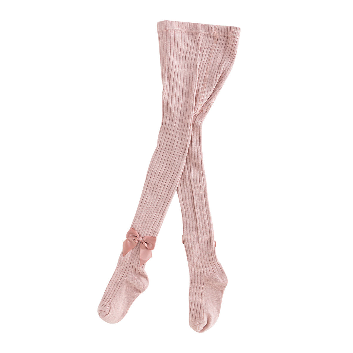 Baby Girls Cable Knit Tights with Bow Pink