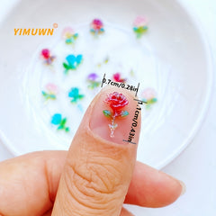 100Pcs Mini 7 11mm Roses Resin Scrapbooking DIY Jewelry Craft Decoration