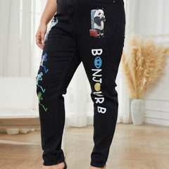 High Stretch Graphic Print Jeans