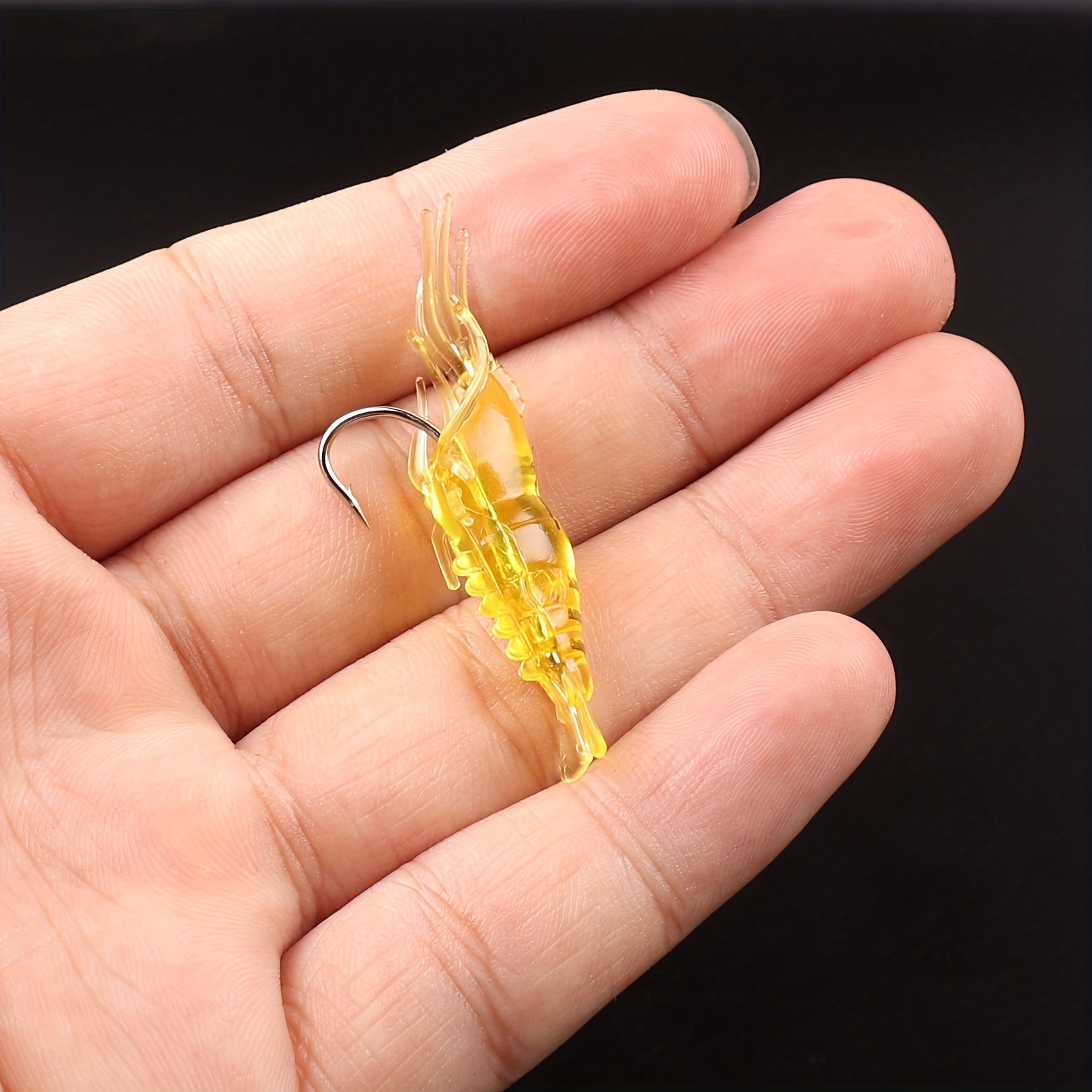 10pc Shrimp Lure Set for Bass Fishing with Simulation Soft Prawn Bait and Hooks