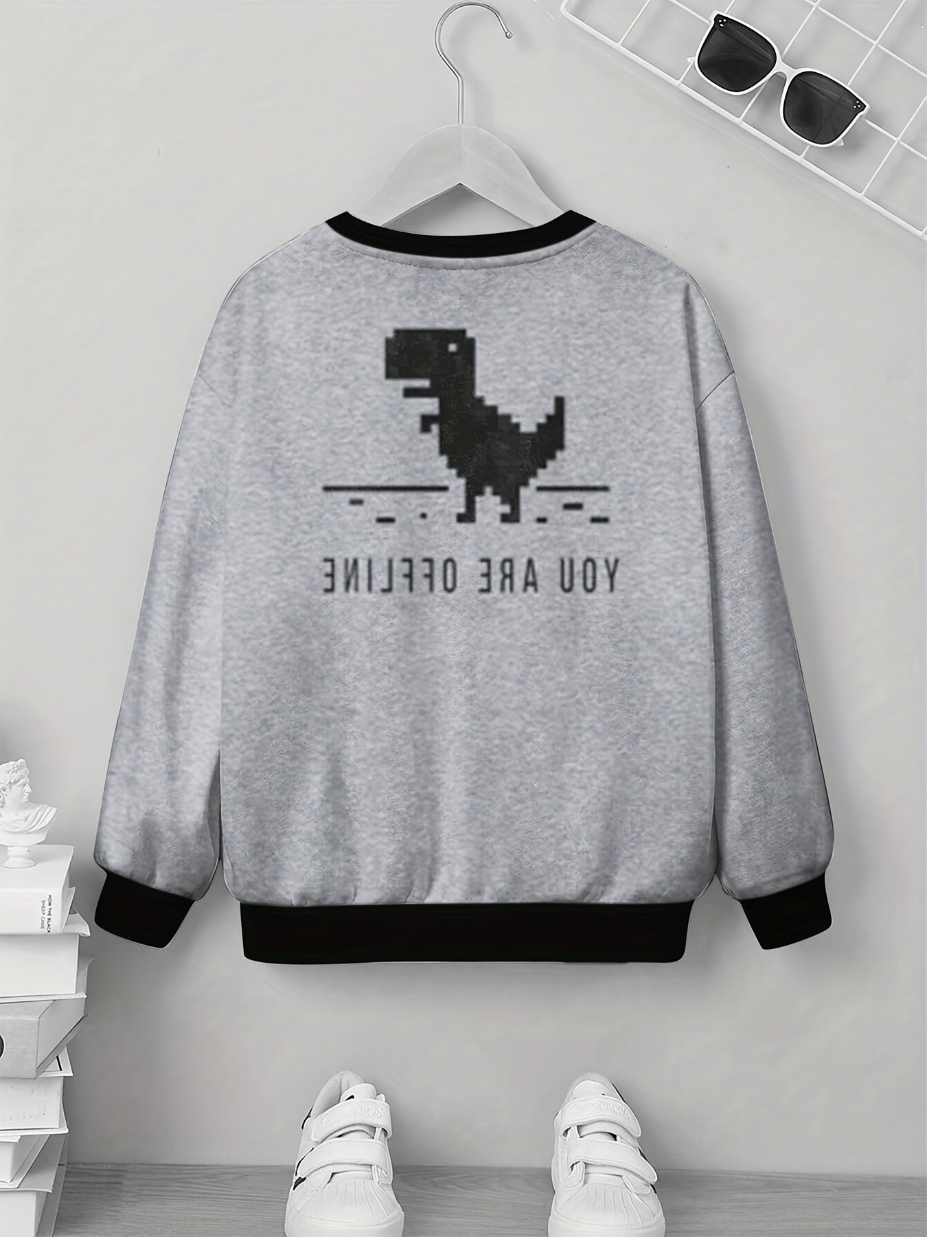 Dinosaur Print Sweatshirt for Kids Unisex