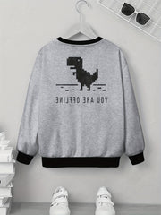 Dinosaur Print Sweatshirt for Kids Unisex
