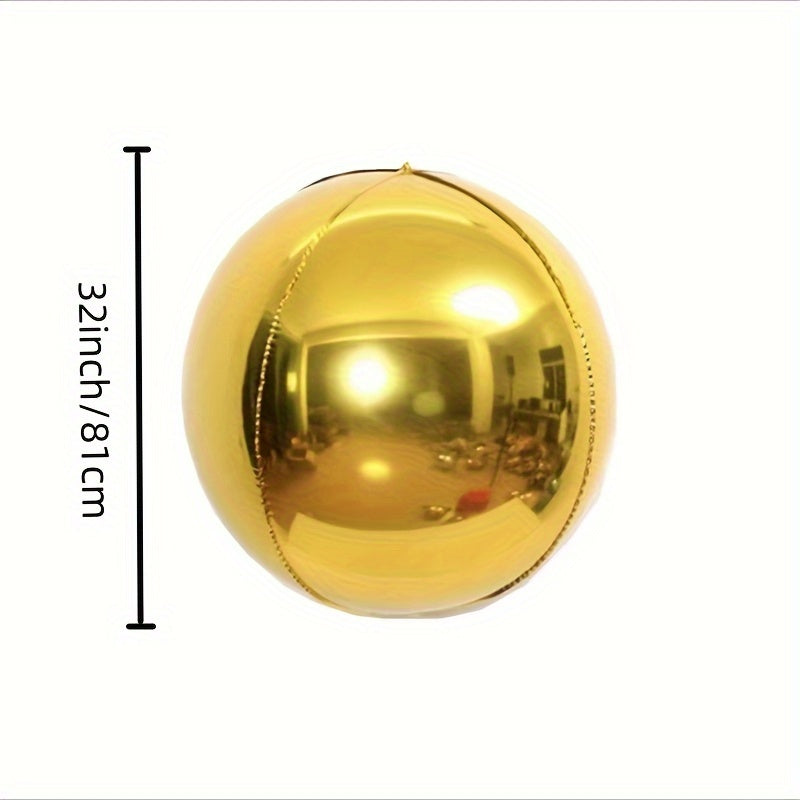 4D Round Aluminum Film Balloon 81 28 Cm Party Decorations Golden Silvery Rose