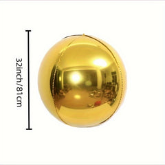 4D Round Aluminum Film Balloon 81 28 Cm Party Decorations Golden Silvery Rose