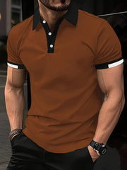 Men's Block Short Sleeve Casual Comfy Custom Fit Shirt