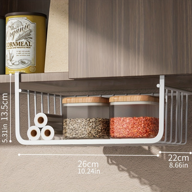 Kitchen Storage Rack Hanging Seasoning Basket No Installation Required