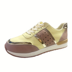 Breathable Colorblock Sneakers Low Top Lace Up Shoes
