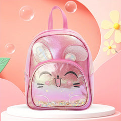 Rabbit Ears Backpack for Girls with Colorful Sequins Waterproof Lightweight Bag