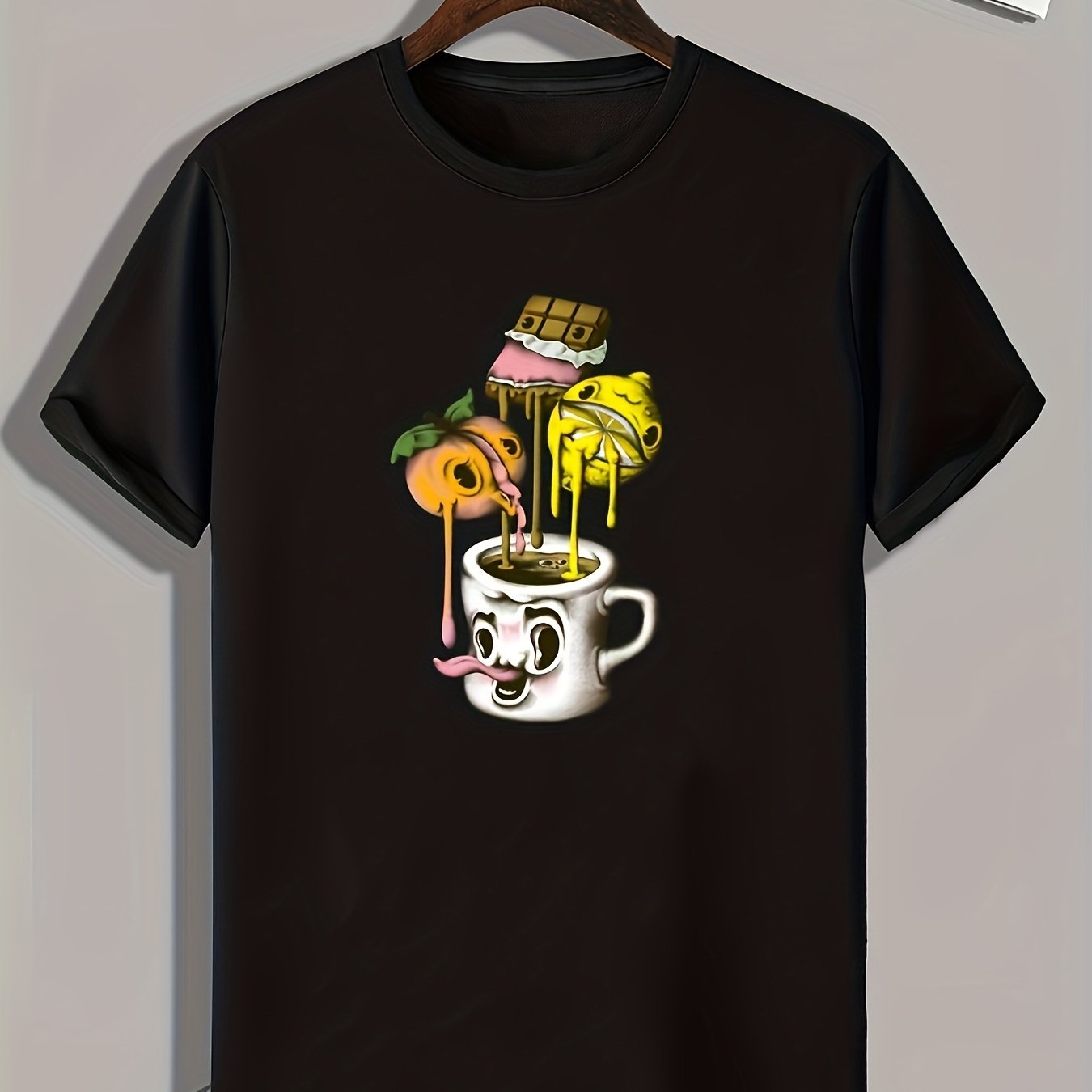Cool Cartoon Print Men's Graphic T-Shirt for Summer