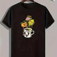 Cool Cartoon Print Men's Graphic T-Shirt for Summer