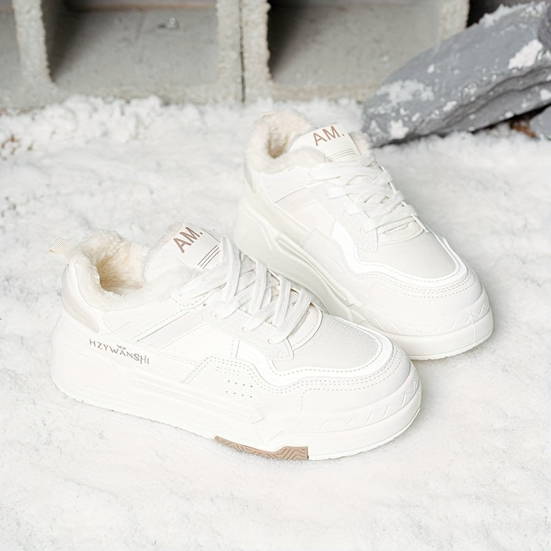 Women's Winter Lace-up Thermal Skate Shoes with Faux Fur Lining