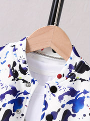 Boys Graffiti Windbreaker Jacket Zip Up Waterproof Jacket
