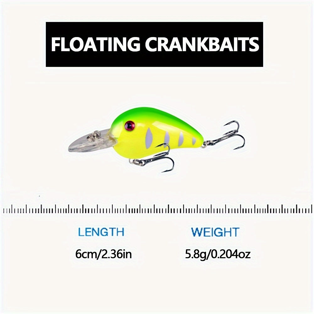 8pcs Floating Crankbait Hard Bait Fishing Tackle
