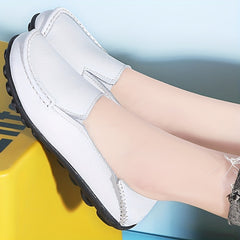 Women's Solid Flat Loafers Casual Slip On Anti skid Shoes Lightweight