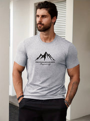 Men's Mountain Graphic T-shirt for Summer Outdoor