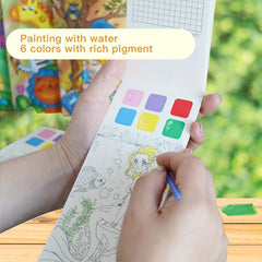 20pcs Portable Watercolor Painting Book Set for Kids 3-5 Years