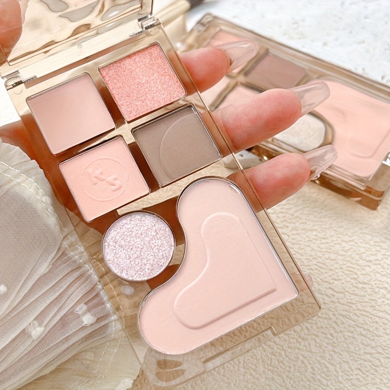 6 Eyeshadow Blush Highlighter Makeup Palette