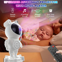 ROTOPATA Astronaut Galaxy Projector Night Light With Music Player
