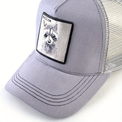 Raccoon Embroidery Baseball Cap Outdoor Sports Sun Hat Breathable Hip Hop Cap