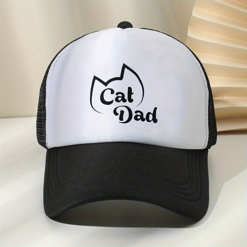 Cat Dad Letter Print Hat Summer Sunshade Baseball Cap Outdoor Sports Hat