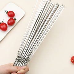50pcs Stainless Steel BBQ Skewers Reusable Grill Shish Kebab Camping Forks