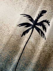 Palm Tree Gradient Hawaiian Shirt for Summer Beach Vacation