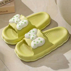 Women's Polka Dot Bow Slides Soft PVC Home Cloud Shoes