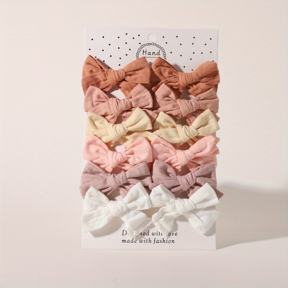 12pcs Baby Girls Bowknot Hair Clips for Travel & Everyday Wear