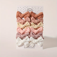 12pcs Baby Girls Bowknot Hair Clips for Travel & Everyday Wear