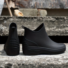 Women's Waterproof Rain Boots Comfortable Solid Medi