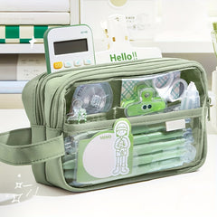 Large Capacity Pencil Case Stationery Bag Handheld Portable for Office School