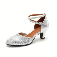 Sequins PVC Dance Shoes Stiletto Heeled Sandals Party Wedding Footwear