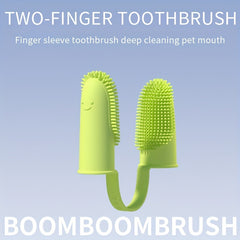 Pet Toothbrush Finger Cover Double Finger Dog Toothbrush Soft Bristle