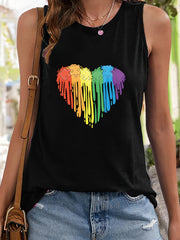Heart Pattern Stretchy Sports Vest Sleeveless Top