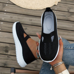 Women's Breathable Knit Slip-On Sneakers Lightweight Casual Shoes