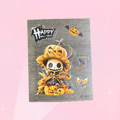 Halloween 5D Sticker Tumbler Cartoon Jack O' Lantern with Pumpkins Bats